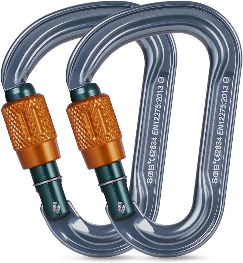 SOB Heavy Duty Steel Carabiner Clips -Auto Locking Climbing Carabiner, Industrial Strength Climbing Hooks for Keychains, Outdoor Gear, Backpacks, Hiking & Camping - Image 1